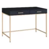 Alios Desk With Black Gloss Finish And Rose Gold Metal Frame -CYMAX Sales 2209803 L