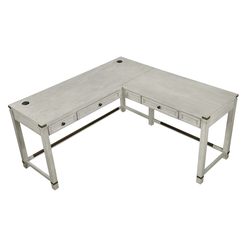 Baton Rouge L-Shape Desk In Champagne Oak Finish Engineered Wood 11 Baton Rouge L-Shape Desk In Champagne Oak Finish Engineered Wood - Image 9