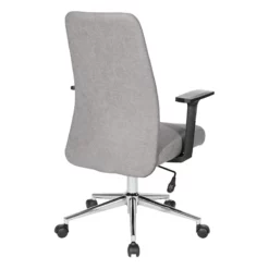 Evanston Office Chair In Fog Gray Fabric With Chrome Base -CYMAX Sales 2215410 10 L