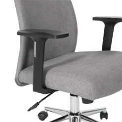 Evanston Office Chair In Fog Gray Fabric With Chrome Base -CYMAX Sales 2215410 11 L