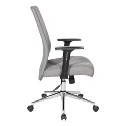 Evanston Office Chair In Fog Gray Fabric With Chrome Base -CYMAX Sales 2215410 8 L