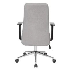 Evanston Office Chair In Fog Gray Fabric With Chrome Base -CYMAX Sales 2215410 9 L