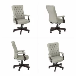 Arden Lane High Back Tufted Office Chair With Arms In Light Gray Fabric -CYMAX Sales 2218164 5 L