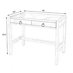 Butler Specialty Company Lark Wood Writing Desk - Navy Blue -CYMAX Sales 2220376 8 L