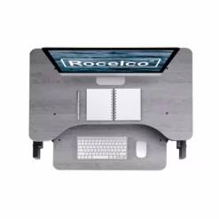 Rocelco 32" Height Adjustable Standing Desk Converter In Gray (R ADRG) -CYMAX Sales 2221909 3 L