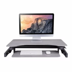 Rocelco 32" Height Adjustable Standing Desk Converter In Gray (R ADRG) -CYMAX Sales 2221909 4 L