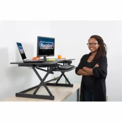 Rocelco 46" Large Height Adjustable Standing Desk Converter - Black -CYMAX Sales 2221927 2 L