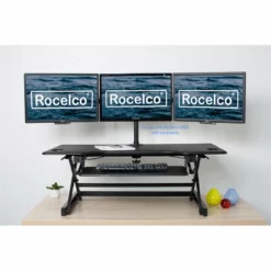 Rocelco 46" Large Height Adjustable Standing Desk Converter - Black -CYMAX Sales 2221927 5 L