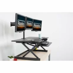 Rocelco 46" Large Height Adjustable Standing Desk Converter - Black -CYMAX Sales 2221927 8 L