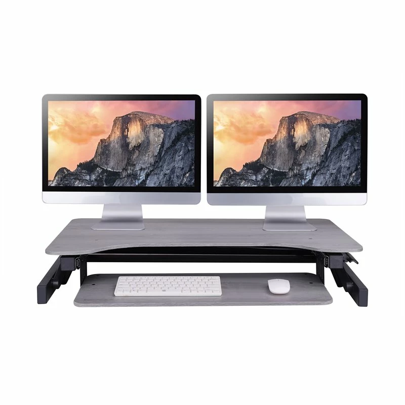 Rocelco 37.5" Deluxe Height Adjustable Standing Desk Converter - Gray (R DADRG) 6 Rocelco 37.5" Deluxe Height Adjustable Standing Desk Converter - Gray (R DADRG) - Image 4