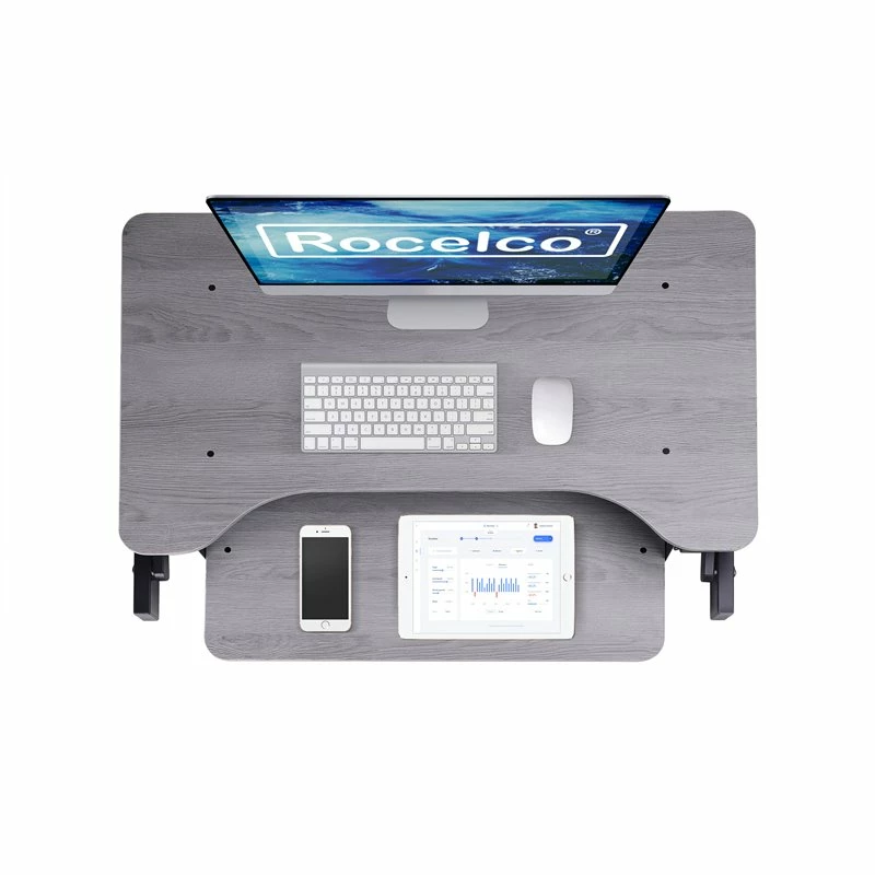 Rocelco 37.5" Deluxe Height Adjustable Standing Desk Converter - Gray (R DADRG) 7 Rocelco 37.5" Deluxe Height Adjustable Standing Desk Converter - Gray (R DADRG) - Image 5