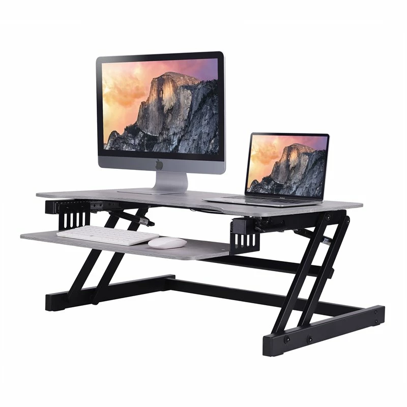 Rocelco 37.5" Deluxe Height Adjustable Standing Desk Converter - Gray (R DADRG) 10 Rocelco 37.5" Deluxe Height Adjustable Standing Desk Converter - Gray (R DADRG) - Image 8