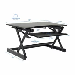 32" Height Adjustable Standing Desk Converter In Black (R EADRB2) -CYMAX Sales 2221936 3 L