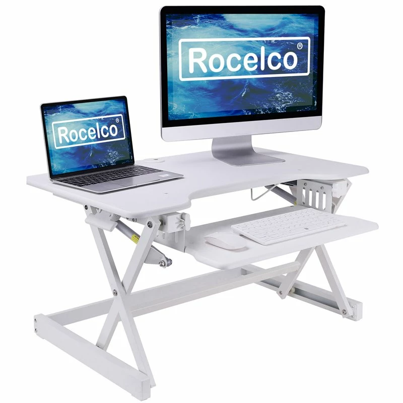 32" Height Adjustable Standing Desk Converter In Black (R EADRW) 3 32" Height Adjustable Standing Desk Converter In Black (R EADRW)