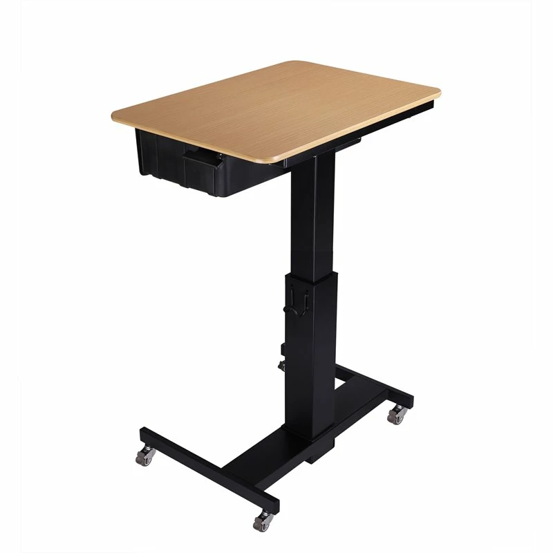 28" Adjustable Mobile School Standing Desk & Book Box Bundle In Wood Grain/Black 6 28" Adjustable Mobile School Standing Desk & Book Box Bundle In Wood Grain/Black - Image 4
