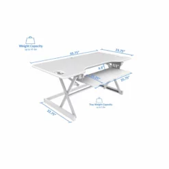 46" Large Adjustable Standing Desk Converter/Triple Monitor Mount Bundle - White -CYMAX Sales 2222226 3 L