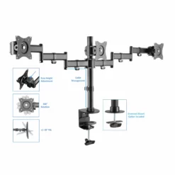 46" Large Adjustable Standing Desk Converter/Triple Monitor Mount Bundle - White -CYMAX Sales 2222226 5 L