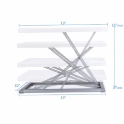 Rocelco 19" Stainless Steel Portable Standing Desk Riser Converter In White -CYMAX Sales 2222251 3 L
