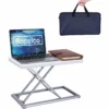 Rocelco 19" Stainless Steel Portable Standing Desk Riser Converter In White -CYMAX Sales 2222251 L