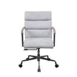ACME Halcyon Leather Adjustable Height Swivel Office Chair In Vintage White 14 ACME Halcyon Leather Adjustable Height Swivel Office Chair In Vintage White -CYMAX Sales 2225587 2 L