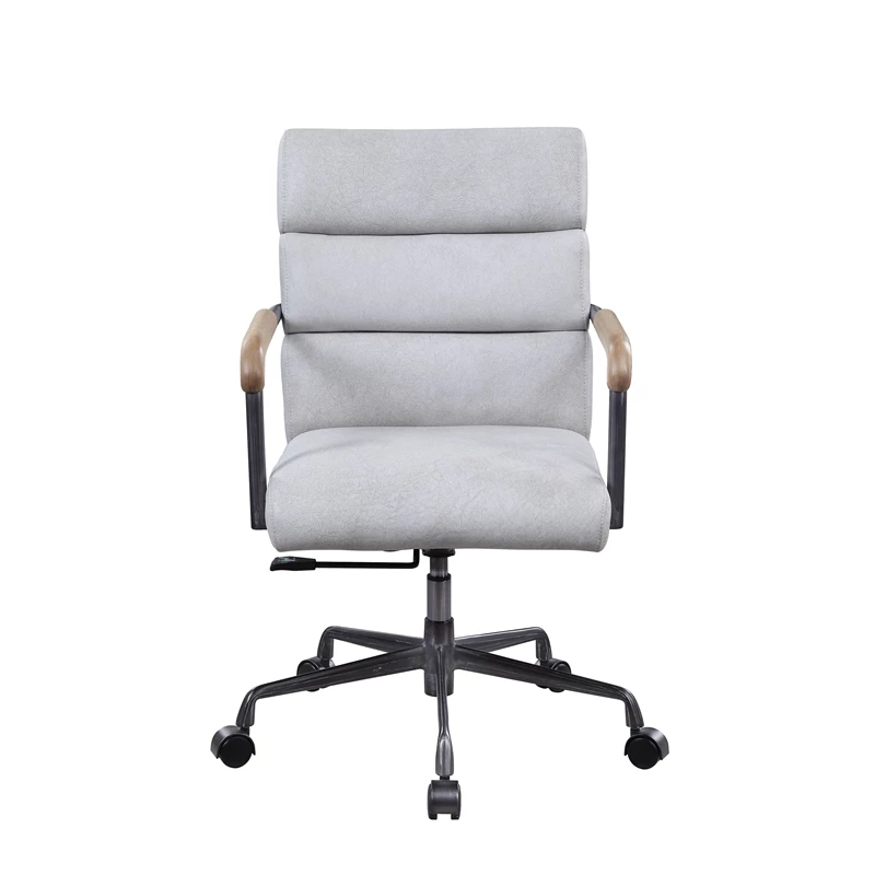 ACME Halcyon Leather Adjustable Height Swivel Office Chair In Vintage White 5 ACME Halcyon Leather Adjustable Height Swivel Office Chair In Vintage White - Image 3
