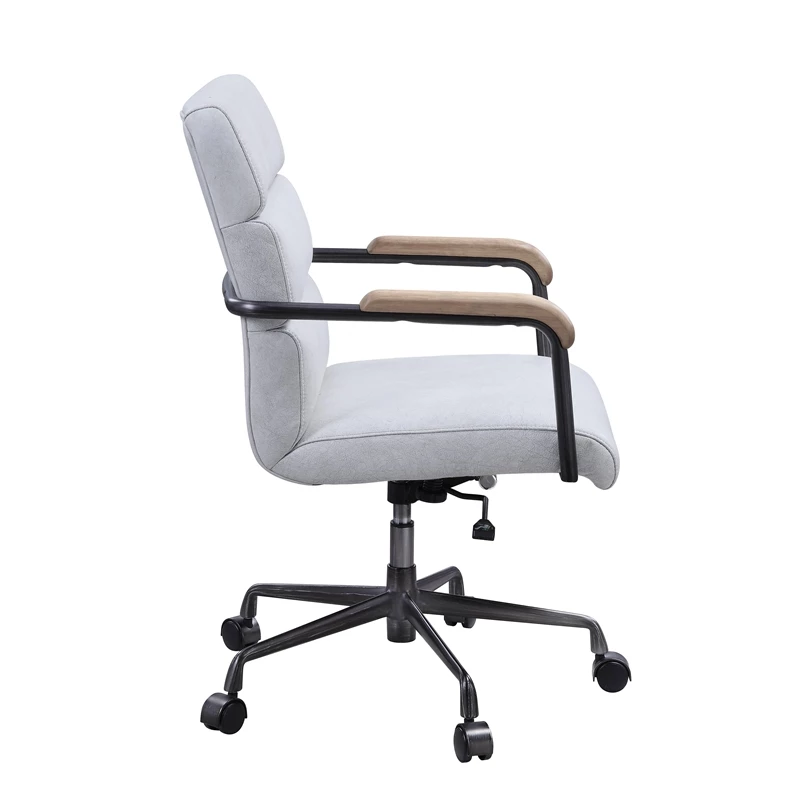 ACME Halcyon Leather Adjustable Height Swivel Office Chair In Vintage White 8 ACME Halcyon Leather Adjustable Height Swivel Office Chair In Vintage White - Image 6