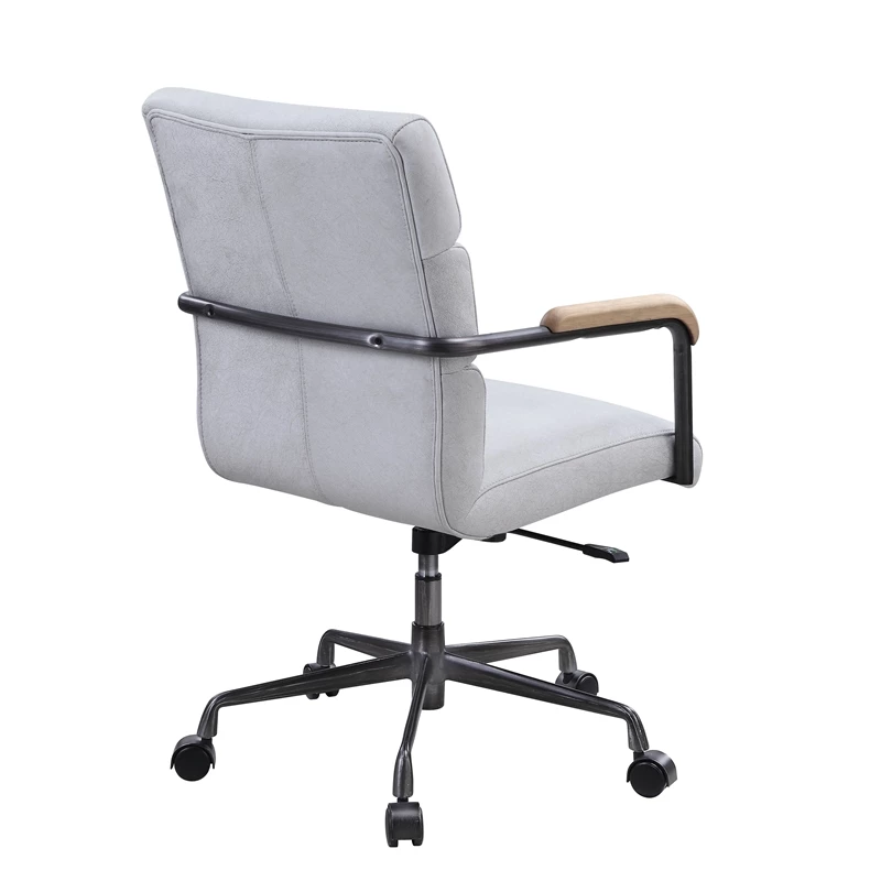 ACME Halcyon Leather Adjustable Height Swivel Office Chair In Vintage White 9 ACME Halcyon Leather Adjustable Height Swivel Office Chair In Vintage White - Image 7