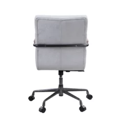 ACME Halcyon Leather Adjustable Height Swivel Office Chair In Vintage White 19 ACME Halcyon Leather Adjustable Height Swivel Office Chair In Vintage White -CYMAX Sales 2225587 7 L