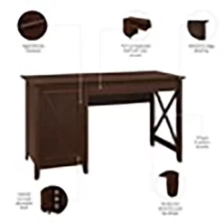 Scranton & Co Wood Computer Desks With Storage Cabinet In Bing Cherry -CYMAX Sales 2226015 20 L
