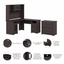 Scranton & Co Furniture Cabot L Shaped Desk With Hutch & File Cabinet -CYMAX Sales 2226079 9 L