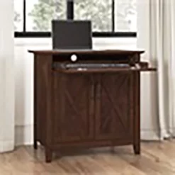 Scranton & Co Wood Secretary Desk With Keyboard Tray & Cabinet In Cherry -CYMAX Sales 2226141 11 L