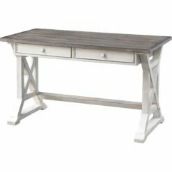 Coast To Coast Imports Bar Harbor II Solid Wood Cream 2-Drawer Writing Desk