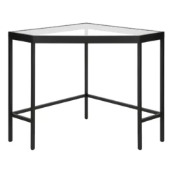 Henn&Hart 42" Brass Finish Metal/Glass Home Office -CYMAX Sales 2241972 4 L