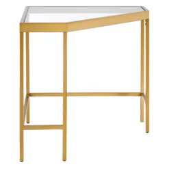 Henn&Hart 42" Brass Finish Metal/Glass Home Office -CYMAX Sales 2241973 6 L