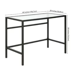Henn&Hart 42" Blackened Bronze Metal/Glass Home Office 27 Henn&Hart 42" Blackened Bronze Metal/Glass Home Office -CYMAX Sales 2241978 1 L