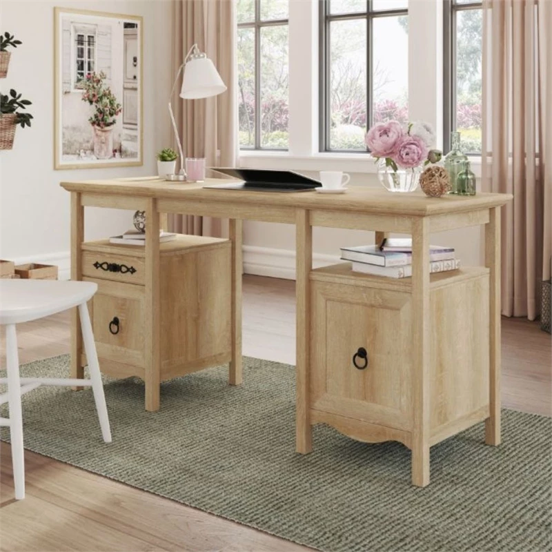 Sauder Adaline Cafe Engineered Wood Executive Desk In Oak 4 Sauder Adaline Cafe Engineered Wood Executive Desk In Oak - Image 2