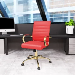 LeisureMod Benmar Modern Adjustable Leather Office Chair In Red -CYMAX Sales 2243116 7 L