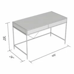 Safdie & Co. 49"L 2-Drawers Black Metal Computer Desk In Grey Wood -CYMAX Sales 2243965 2 L