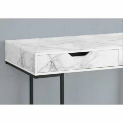 Computer Desk Home Office Laptop 48"L Work Metal White Marble Look 32 Computer Desk Home Office Laptop 48"L Work Metal White Marble Look -CYMAX Sales 2245929 2 L