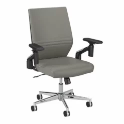 Move 40 Series Mid Back Leather Office Chair In Washed Gray - Bonded Leather -CYMAX Sales 2249857 L