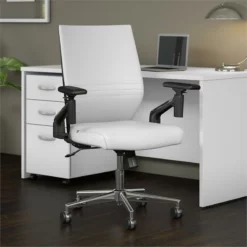 Move 40 Series Mid Back Leather Office Chair In Washed Gray - Bonded Leather -CYMAX Sales 2249859 1 L