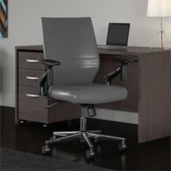 Somerset Mid Back Leather Office Chair In Brown - Bonded Leather -CYMAX Sales 2249913 1 L