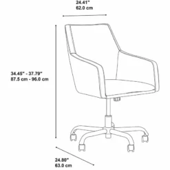 Kathy Ireland Office Echo Mid Back Faux Leather Box Chair In Washed Gray 14 Kathy Ireland Office Echo Mid Back Faux Leather Box Chair In Washed Gray -CYMAX Sales 2250192 5 L