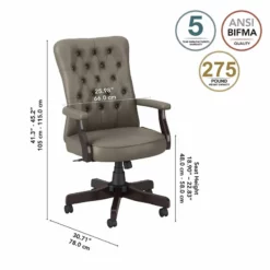 Salinas High Back Tufted Office Chair With Arms In Black Leather 27 Salinas High Back Tufted Office Chair With Arms In Black Leather -CYMAX Sales 2250368 5 L