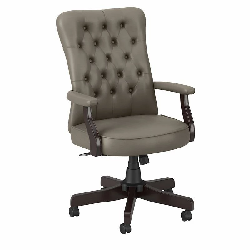 Salinas High Back Tufted Office Chair With Arms In Black Leather 3 Salinas High Back Tufted Office Chair With Arms In Black Leather