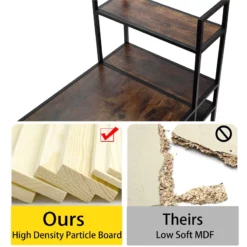 Modern Walnut Computer Desk With Shelves Made From Particle Board Wood -CYMAX Sales 2250812 3 L