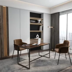 Home Office Notebook Desk Brown Walnut Particle Material 12 Home Office Notebook Desk Brown Walnut Particle Material -CYMAX Sales 2250813 2 L