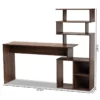 Baxton Studio Foster Brown Finished Wood Storage Desk With Shelves -CYMAX Sales 2251553 4 L