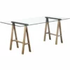 Pangea Home Brady Metal Desk With Glass In Brushed Brass 2 Pangea Home Brady Metal Desk With Glass In Brushed Brass -CYMAX Sales 2252736 L