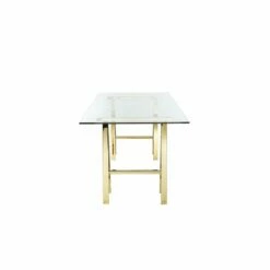 Pangea Home Brady Metal Desk With Glass In Polished Gold -CYMAX Sales 2252737 2 L